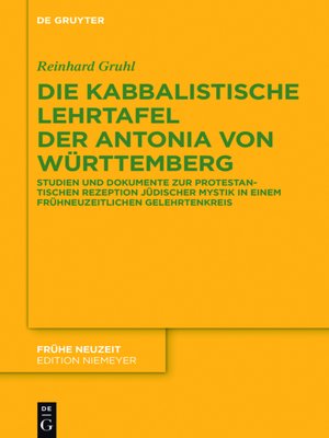 cover image of Die kabbalistische Lehrtafel der Antonia von Württemberg
